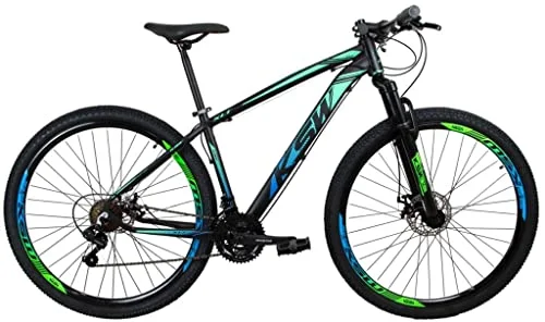 BICICLETA ARO 29 KSW XLT COLOR - 21V CAMBIOS SHIMANO (VERDE+AZUL, 15,5)