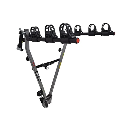 Transbike de Engate Prata com Tira Preta para 3 Bicicletas - Ideal para Sedan e Hatch