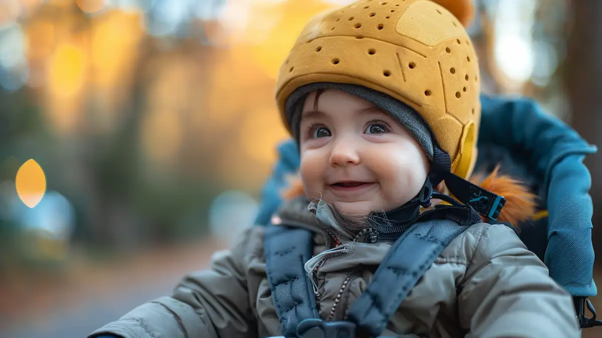 Passeio em bicicleta feminina com cadeirinha de bebê