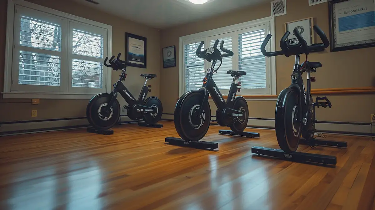 Pedalar em uma bicicleta ergométrica